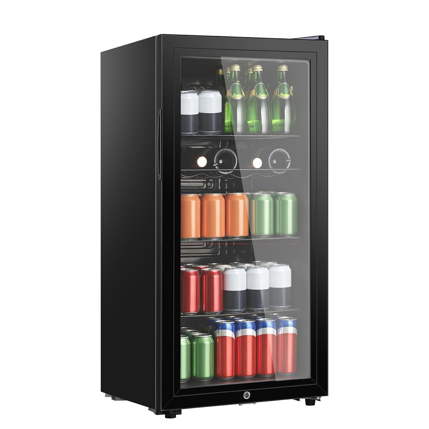 Wine Beer Cooler Fridge - 4.5 cu.ft Beverage Refrigerator Cooler, Mini