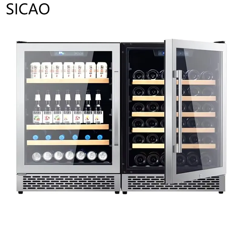 Wine Beer Cooler Fridge - 2 Door Wine Beer Fridge Glass