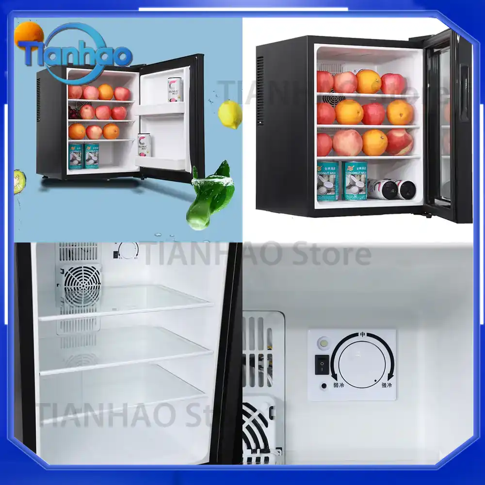 Wine Beer Mini Fridge - Mini Fridge Cooler 40L Refrigerator Glass