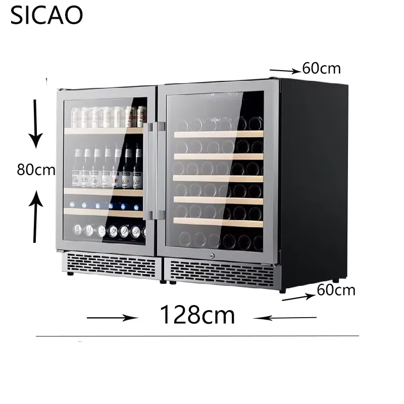 2 Door Wine Beer Fridge Glass  - Wine Beer Cooler Fridge recension och pris