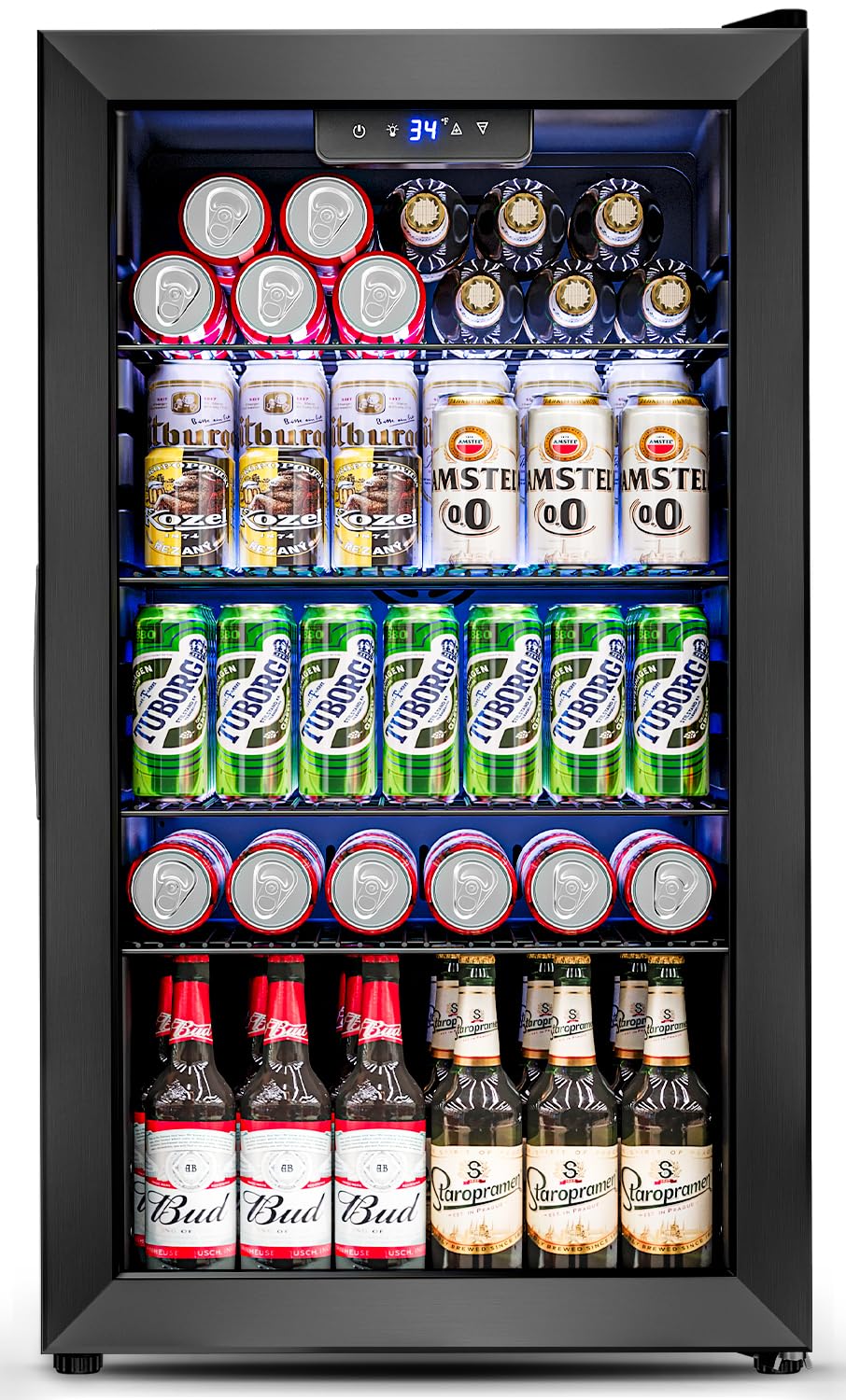 3.2 Cu.Ft Glass Door Mini Frid - Wine Beer Mini Fridge recension och pris