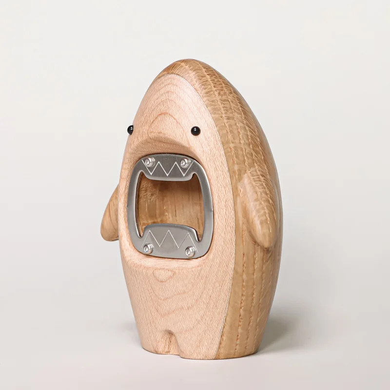 Creative Wooden Shark Ornament - Wine Beer Opener recension och pris