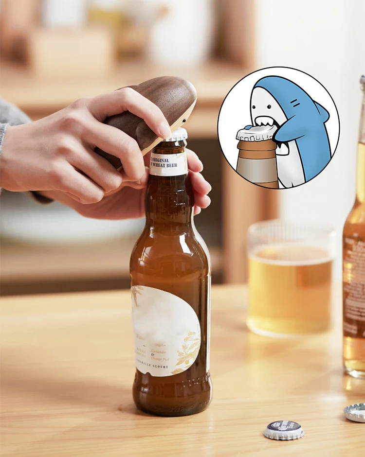 Creative Wooden Shark Ornament - Wine Beer Opener recension och pris