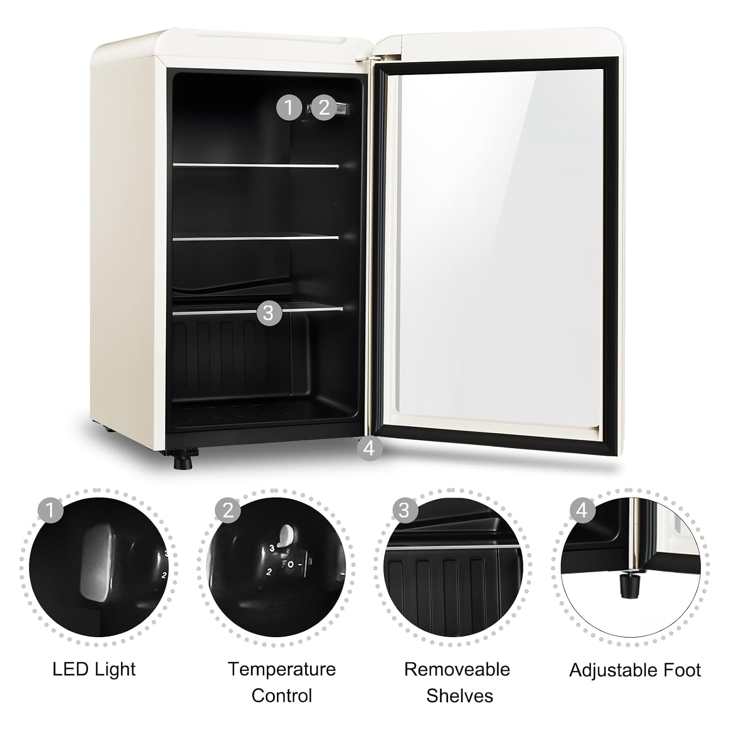 Retro Beverage Refrigerator, 3 - Wine Beer Mini Fridge recension och pris