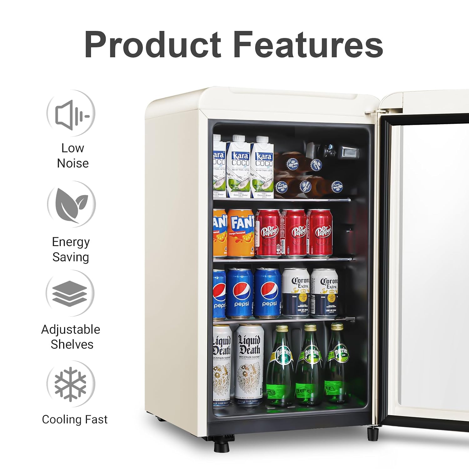 Retro Beverage Refrigerator, 3 - Wine Beer Mini Fridge recension och pris